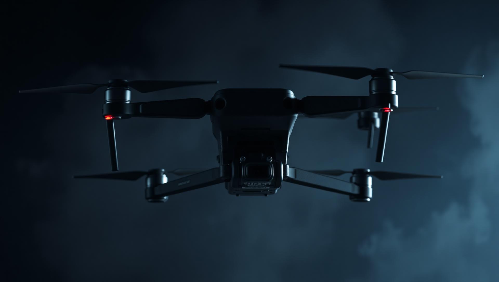 Vulcan-8 cinematic drone in a dark studio